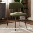 thumbnail image 3 of Dining Chairs Set of 2, LEGAHOME Linen Upholstered Kitchen Chairs with Metal Legs, Modern Dining Room Side Chairs Set with Curved Back for Kitchen Living Room, Green Seat & Walnut Grain Legs, 3 of 8