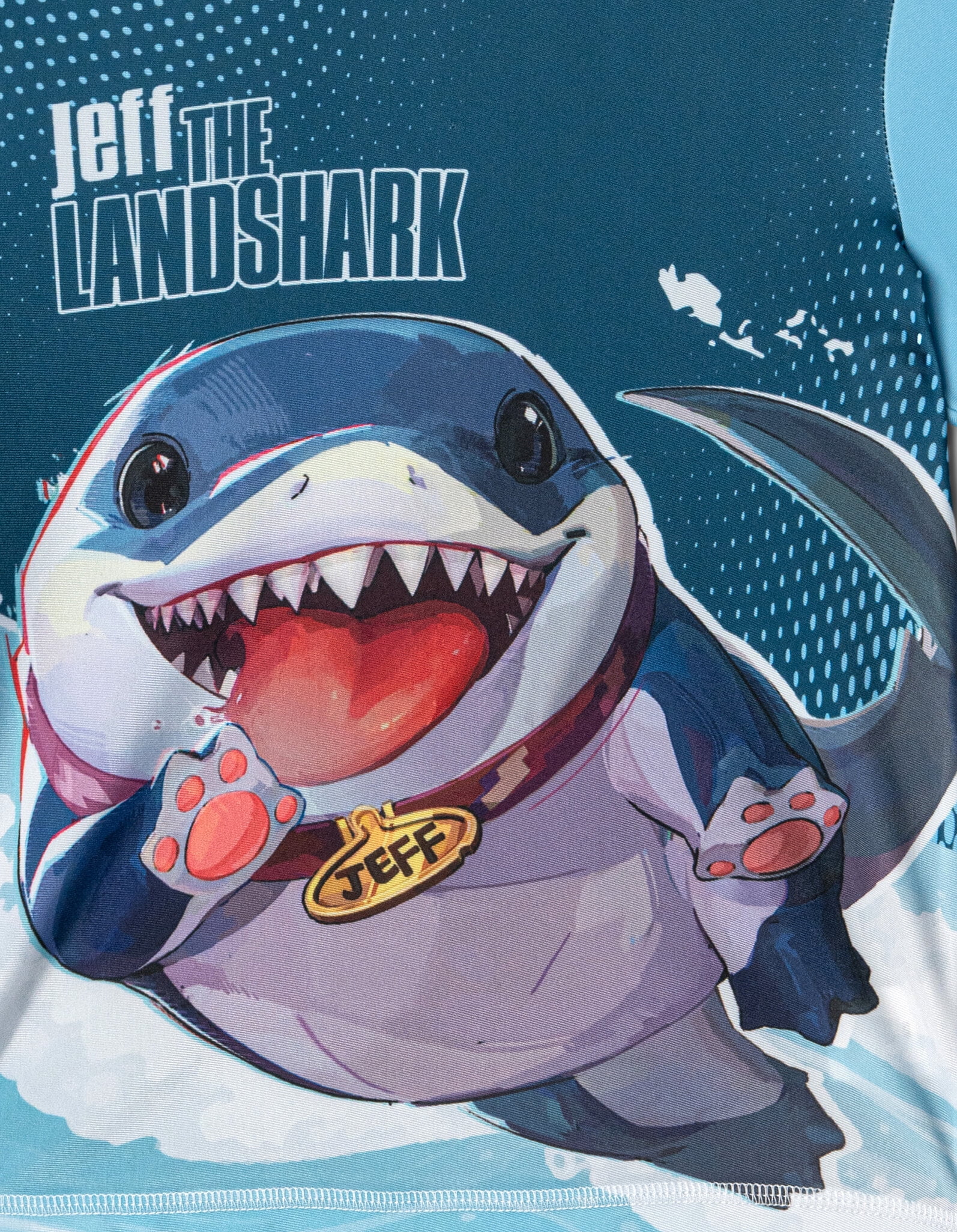 Marvel Rivals Little Boys' Swimwear 2-Piece Rashguard and Swim Trunks Set Jeff Landshark Blue