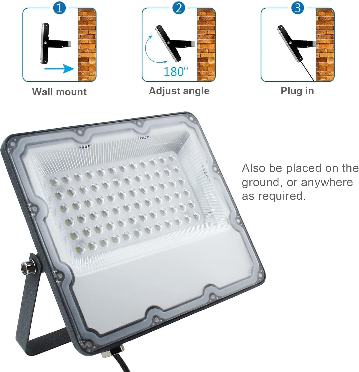 Ouside Waterproof 60W Led Outdoor Flood & Security Lights (2 Pack)