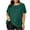 Green, variant on Women's Summer Plus Size Shirt Round Neck Short Sleeve Gauze Tops Breathable Loose Pullover Tee Shirt
