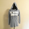 thumbnail image 2 of Pretty Rebellious Juniors' Coffee Addict Graphic Hoodie Dusty Denim S, 2 of 3