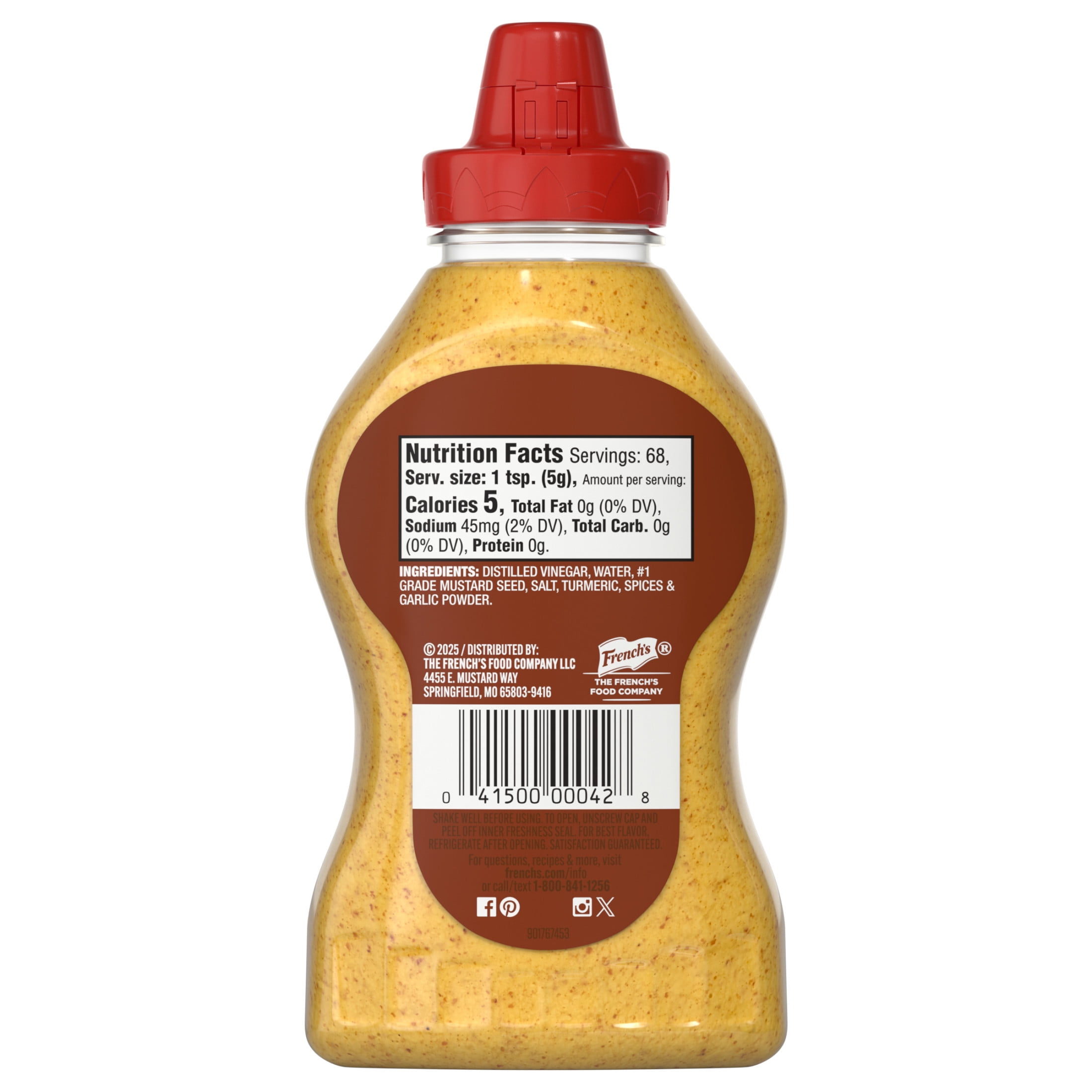 French's, Spicy Brown Mustard, 12 oz Bottle, No Artificial Flavors