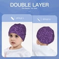 thumbnail image 6 of Honeii Purple Glitter Print Kids Knit Beanie Watch Hat ,Knit Cap for Boys and Girls, 6 of 7