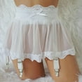 thumbnail image 4 of Gibobby Lencería sexy de encaje para dormir Vestido de mujer, lencería Sexy de talla grande, liga de vendaje, medias, tirantes, liguero, malla de encaje, falda caliente femeni(Blanco, XXL), 4 of 5