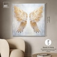 thumbnail image 5 of Elegant Angel Wings Canvas Elegant White Gold Wall Art by Art Remedy, Silver Frame, 40" x 40", 5 of 7