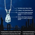 thumbnail image 2 of Gem Stone King 14K White Gold Sky Blue Aquamarine and Blue Diamond Pendant Necklace for Women | 1.18 Cttw | Gemstone March Birthstone | Pear Shape 9X6MM | With 18 inch Chain, 2 of 6