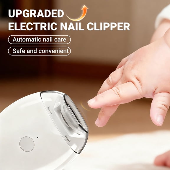 Electric Nail Clipper, 2-in-1 Automatic Nail Trimmer and File, USB Rechargeable with Extra Replacement Grinding Head, Portable Mess-Free Gentle Nail Care for Adults & Seniors