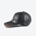 thumbnail image 5 of Warm Leather Baseball Caps, 2026 Men's Genuine Leather Shell Fleece Lining Adjustable Cap for Fall Winter Outdoor, Ball Caps for Men, Men's Baseball Caps, Baseball Hat, 5 of 7