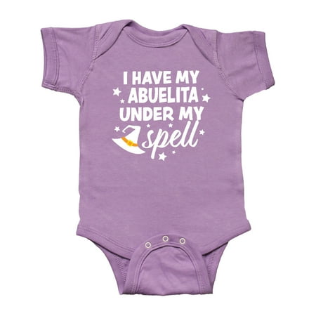 

Inktastic I Have My Abuelita Under My Spell with Cute Witch Hate Gift Baby Boy or Baby Girl Bodysuit
