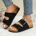 thumbnail image 3 of Women's Faux Suede Double Buckle Sandals, Cork Footbed, 3 of 6