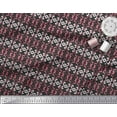 thumbnail image 3 of Soimoi Black polyester Crepe Fabric Filigree Damask Print Fabric by the Yard 52 Inch Wide, 3 of 3
