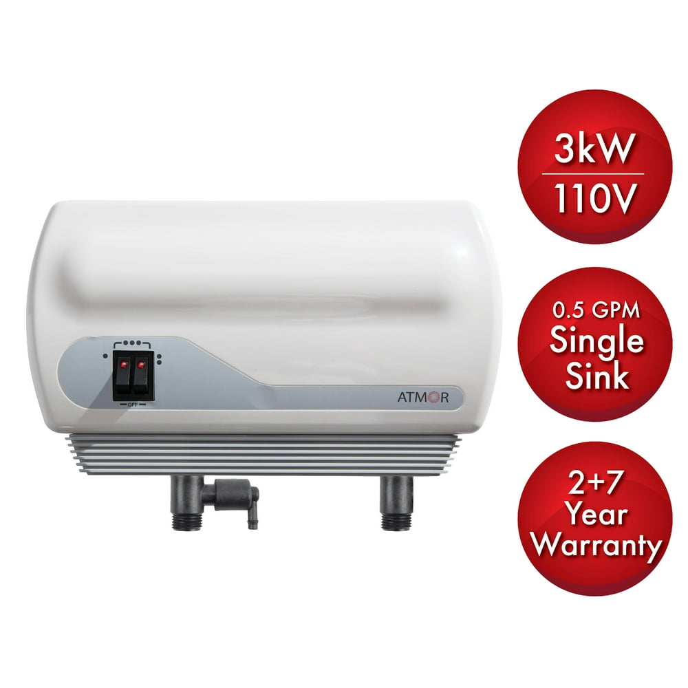 Atmor 3kW/110V Single Sink 0.5 GPM Electric Tankless Water Heater with