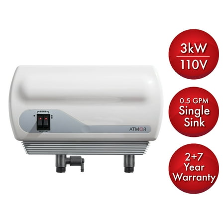 Atmor 3kW/110V Single Sink 0.5 GPM Electric Tankless Water Heater with Pressure Relief Device and 0.5 GPM (Best Condensing Tankless Water Heater)