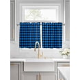 thumbnail image 2 of Half Window Curtains 24 Inches Long, Black Blue Plaid Window Treatment Curtain Drapes, Country Buffalo Checked Gingham Short Curtains Tiers for Kitchen Over Sink, 27.5"x24", 2 Panels, 2 of 7