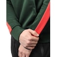 thumbnail image 3 of Mens Stripe Track Pullover Hoodie Skinny Fit Elastic Athletic Training Tops, 3 of 5
