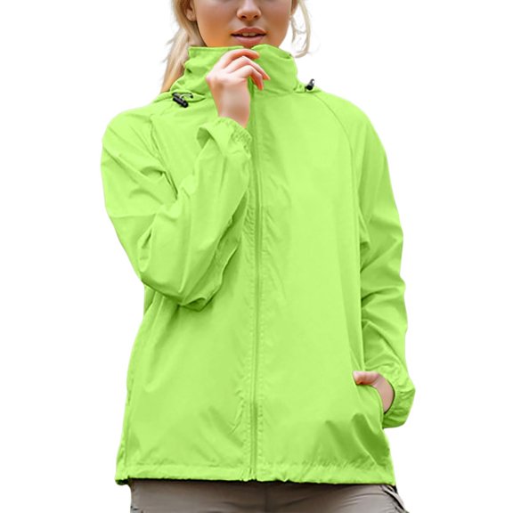 Zylarhe Plus Size Women's Casual Patchwork Outdoor Jacket with Detachable Hood Long Sleeve Zipper Front Slit Pocket Coat for All