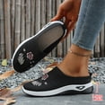 thumbnail image 2 of Women's Casual Slip on Half Shoes Lightweight Mules Sneakers Mesh Breathable Flat Antislip Tennis Walking Shoes Black Size 8.5, 2 of 4