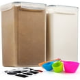 thumbnail image 6 of 2 Pack Extra Large Airtight Food Storage Containers - 6.5L / 220 Oz BPA Free Clear Plastic Kitchen and Pantry Organization Canisters for Flour, Sugar, Rice & Baking Supply - Labels, Marker & Spoon Set, 6 of 6
