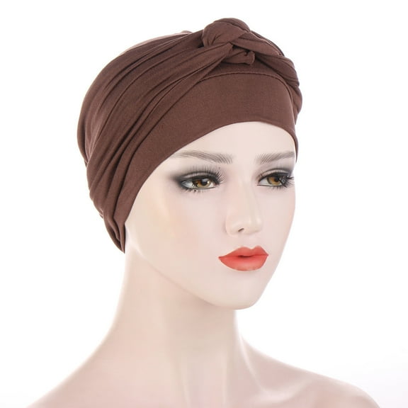 VEAREAR Head Scarf Solid Color Braid Headdress Brimless Pure Color Turban Cap Party Accessories