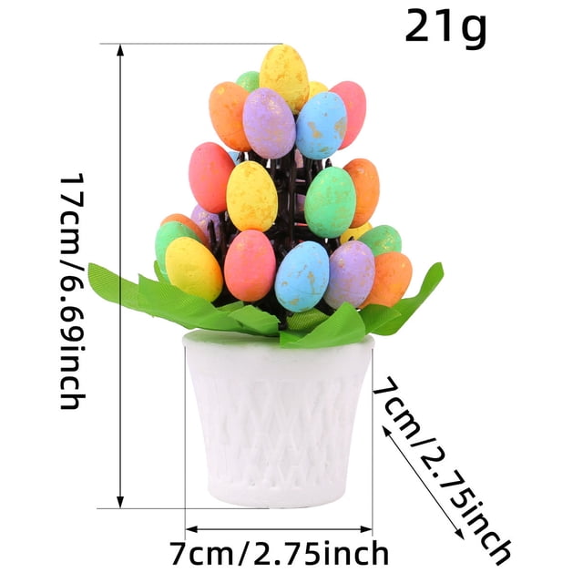 Mini Ornaments for Mini Tree Colorful Easter Egg Potted Tree Decor Tabletop Ornament for Holiday Party