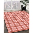 thumbnail image 3 of Ahgly Tapis d'Intérieur Lavable en Machine Carré Transitionnel Rose Saumon Clair, 6 Pieds Carré, 3 of 7