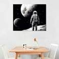 thumbnail image 2 of Onetech Astronauts' Interesting Aliens Moon Cosmos Galaxy Hippies 20x16/16x12 in Canvas Prints Wall Art Decor Living Room Bedroom Office 16x12in, 2 of 6