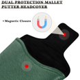 thumbnail image 3 of Haosy Dark Green Felt Golf Mallet Putter Cover Strong Magnetic Leather Golf Club Headcover Closure, 3 of 7