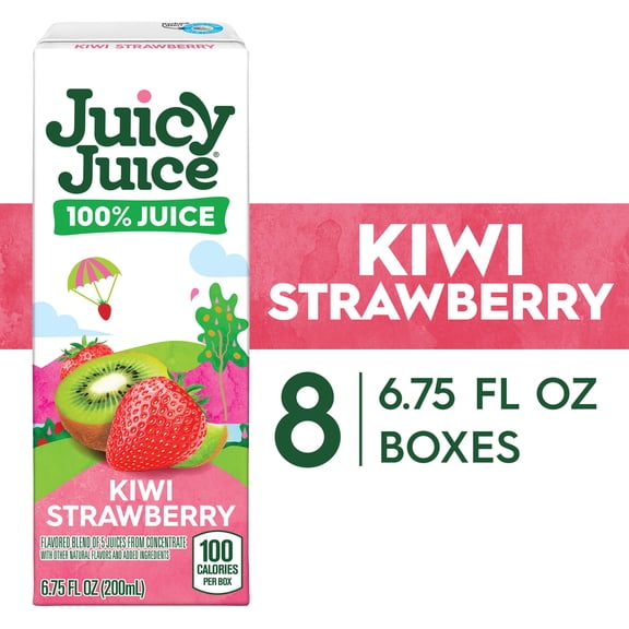 Juicy Juice 100% Juice, Kiwi Strawberry, 8 Count, 6.75 FL Oz Juice Boxes