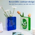 thumbnail image 4 of Btomtd Clear Book Shaped Vase for Flower Display, Clear Flower Arrangement Vases as Decorative Piece, Novelty Flower Pot for Shelf and Table, Green, 4 of 8