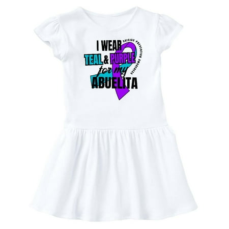 

Inktastic Suicide Prevention I Wear Teal and Purple for My Abuelita Gift Baby Girl Dress