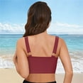 thumbnail image 4 of Yindaity Triangle Bikini Top Bikini Tops for Women Cropped Tankini Tops Beach Padded Knot Twist Cut Out Adjustable Tank Swimwear Top Only(Brick Red,S), 4 of 8