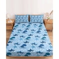 thumbnail image 2 of Twin Sze Fitted Sheet Set - Blue Octopus Shark 2 Piece Bedding Sets 16" Deep Pocket Fitted Sheet with 1 Pillowcase, Coastal Summer Beach Ocean Starfish Brushed Microfiber Hotel Luxury Bed Sheets, 2 of 9