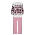 thumbnail image 5 of Pisexur Pyjama de Noël pour Femmes Ensemble Deux Pièces Tendance des Fêtes Imprimé Flocon de Neige Pyjamas de Noël Décontractés Manches Longues Col Rond Hauts Pantalons de Pyjama Tenue de Nuit, 5 of 5