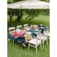 thumbnail image 5 of 54x80 Inch Outdoor Tablecloth with Umbrella Hole Zipper Rectangle Summer Leaves Rectangular Tablecloths Outside Waterproof Retro Country Colorful Tropical Plant Patio Table Cover for Picnic Party, 5 of 8