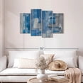 thumbnail image 2 of Elephant Stock Gray And Blue Layers Wall Art - Horizontal Multi Panel Canvas - Living Room Wall Decor - Abstract Multi Panel - Gray And Blue Decor - 43" x 27", 2 of 8