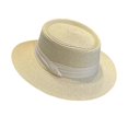 thumbnail image 3 of HuangHuanChen Sun Hat for Women Panama Hat Travel Fedora Beach Hat Summer Wide Brim Roll up Hat Summer Vacations UPF 50+ Straw Sun hats One Size, 3 of 3
