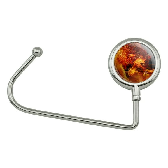 Fire Wolf Flaming Stalker Creature Purse Bag Hanger Holder Hook