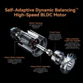 thumbnail image 6 of Black Ionic Hair Dryer with Diffuser, 1627W High Speed Blow Dryer, Lightweight Low Noise, 6 of 11