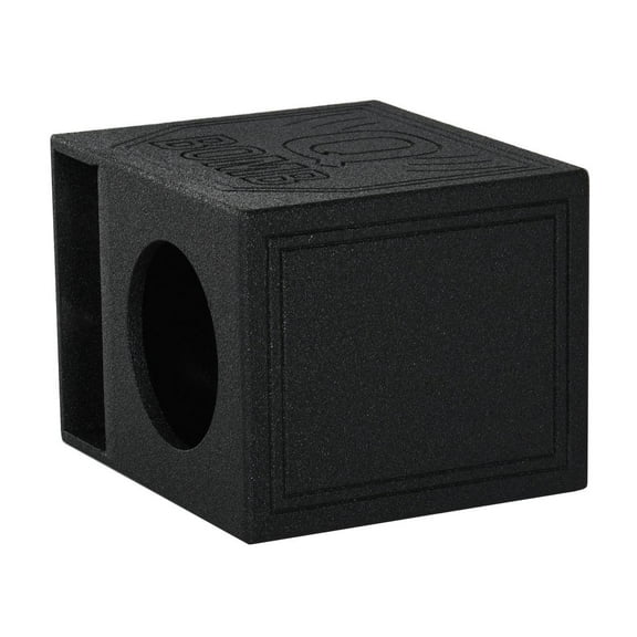 Q Power QBomb QBOMB10HP Single 10" Vented Port Subwoofer Box w/ Bedliner Spray