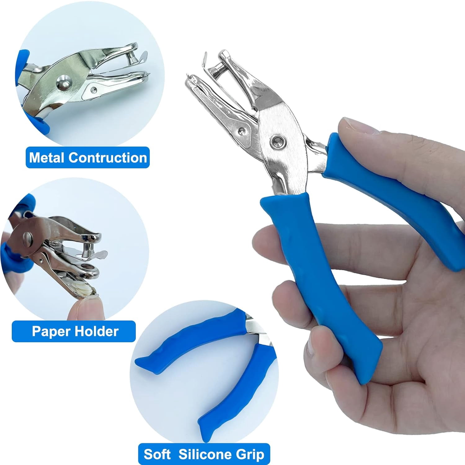 Single Hole Punch 1/4 Inch Hole Puncher for Crafts One Hole Paper Punch with Garden Shovel Trowel Garden Tool with Measurement Mark