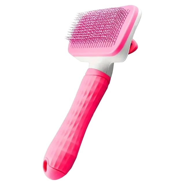 Hearth & Gear Self Cleaning Pet Grooming Brush For Dogs & Cats Bent Needle For Shedding & Massage Easy To Clean Durable Design Double Line With Swivel Battery Dog For Big Dogs Accessories Dog