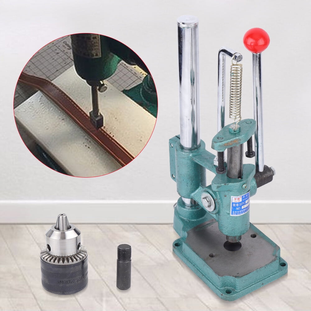 Leather Hole Puncher Hand Punch Machine Manual Embossing Imprinting Adjustable Height Press Tool Punching Force 352.74lbs 4.72*8.46*13.78in for Making Wallets, Handbags, Belts