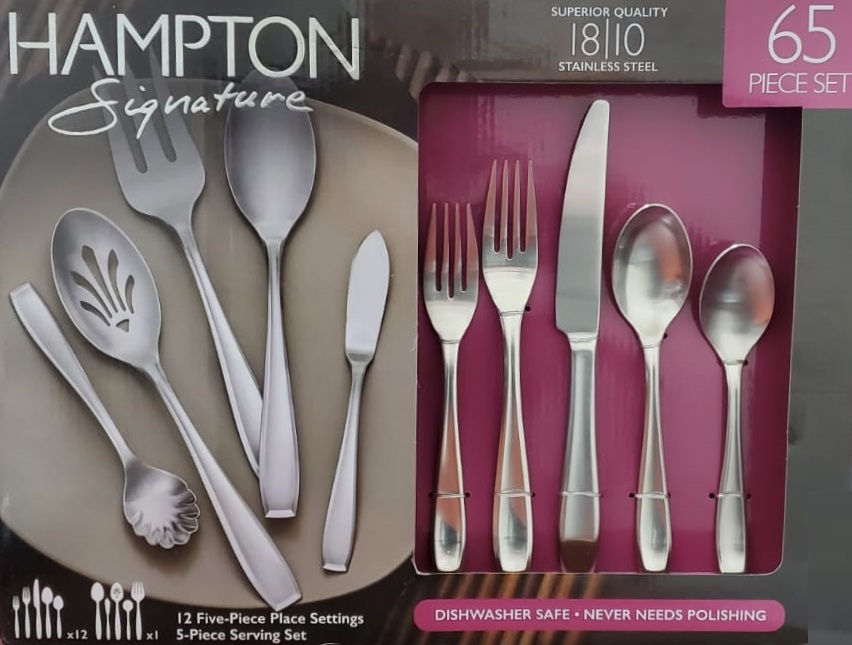 Hampton Signature Molly Satin 65Piece Flatware Set