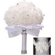 thumbnail image 2 of flores artificiales de boda nupcial, ramo de dama de honor nupcial, artificial, blanco18 * 24 cm; TUNC Sencillez, 2 of 5
