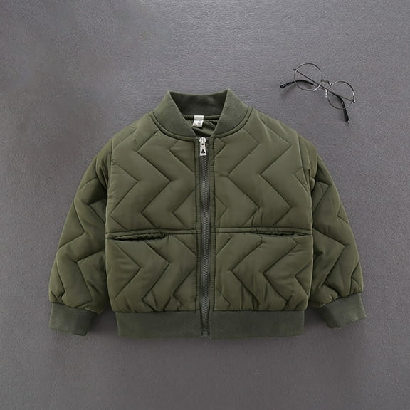 Generic Clothing Clearance Children's Jackets Casual Boys' Stand Up Collar Irregular Stripe Print Solid Color Long Sleeve Zipper Cotton Jacket with Pockets for Soft (2-3 Years,AG)