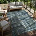 thumbnail image 5 of CAMILSON Spring Geometric Arch Striped Easy-Cleaning Non-Shedding Washable Outdoor Indoor Area Rug Aqua 5x7, 5 of 9