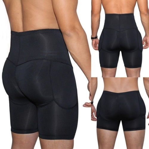 Hip Workout Menmen's Padded Butt Enhancer Shaper Shorts - Spandex