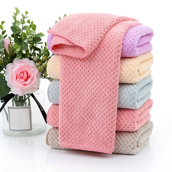 COOPHYA Coral Fleece Shower Towels 5-Pack Assorted Colors Soft, Absorbent, Quick-Dry Bath Towels for Home Use