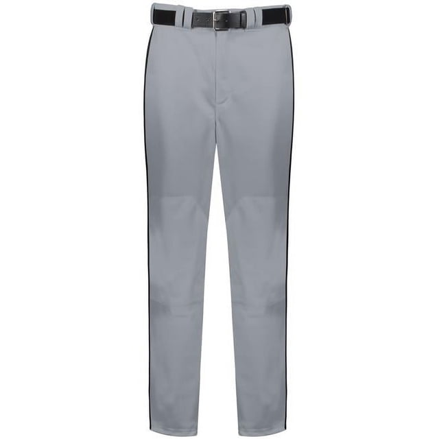 Russell R11LGM.B9B.M Adult Piped Diamond Series 2.0 Baseball Pant, Baseball Gray & Black - Medium