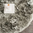 thumbnail image 1 of Safavieh Paris Shag Collection SG511 Handmade Silken Glam 2.5-inch Thick Area Rug, 9' x 9' Round, Silver, 1 of 4